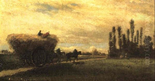 La Charrette De Foin Oil Painting by Camille Pissarro