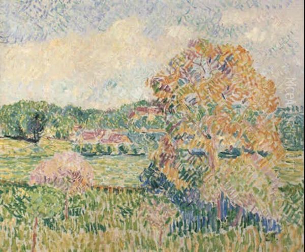 Printemps A Eragny Oil Painting by Camille Pissarro