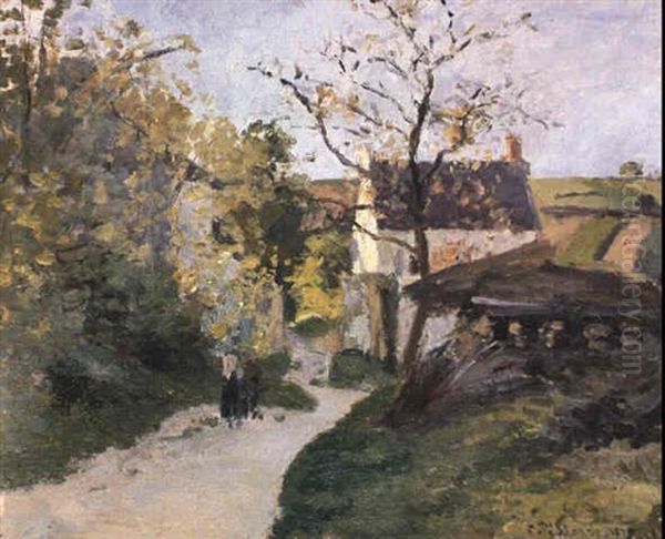 Le Grand Noyer A L'hermitage Oil Painting by Camille Pissarro