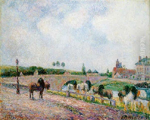 Le Pont De Pontoise Oil Painting by Camille Pissarro