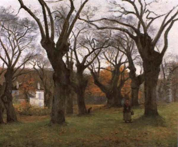 Paysage . Louveciennes, En Automne Oil Painting by Camille Pissarro