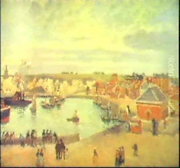 Port De Dieppe Oil Painting by Camille Pissarro