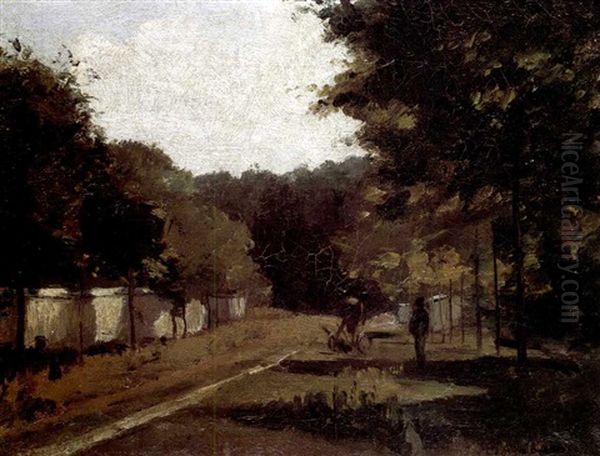 Paysage A La Varenne-saint- Hilaire Oil Painting by Camille Pissarro