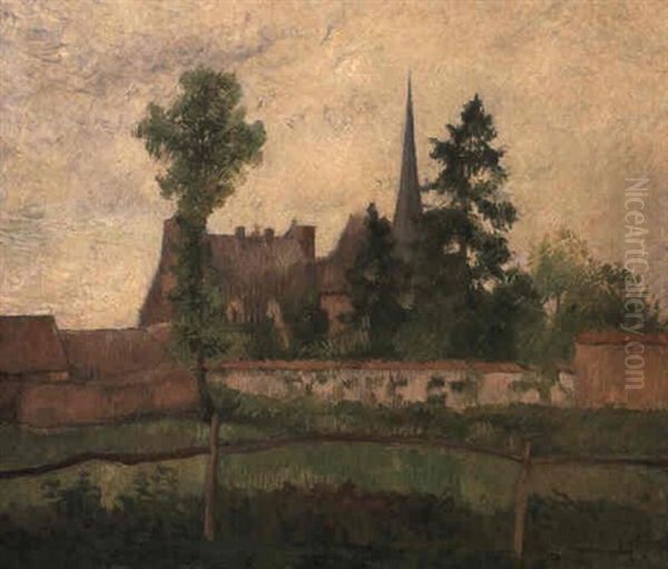 L'eglise Et La Ferme D'eragny Oil Painting by Camille Pissarro