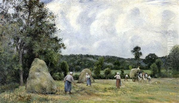 La Fenaison A Montfoucault Oil Painting by Camille Pissarro