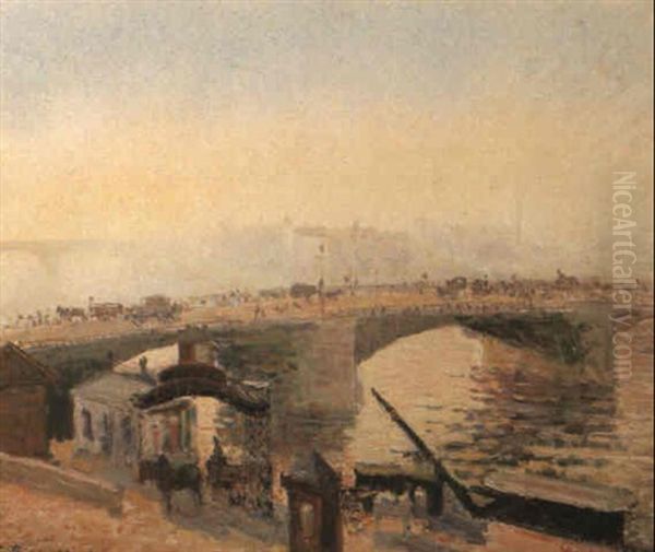 Brouillard, Matin, Rouen Oil Painting by Camille Pissarro