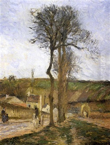 Route D'ennery A L'hermitage; Environs De Pontoise Oil Painting by Camille Pissarro