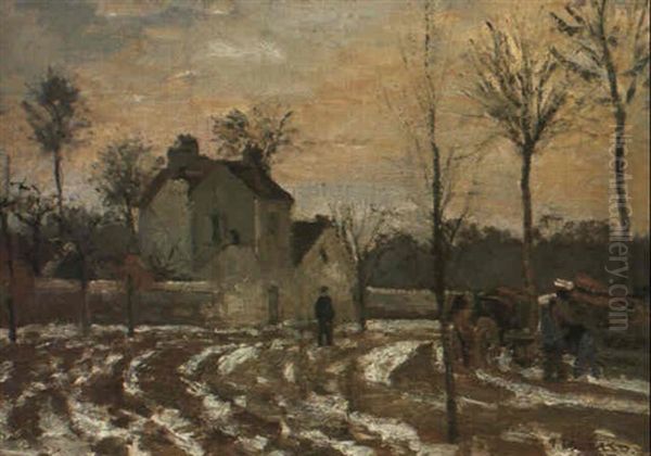 Le Degel, Pontoise Oil Painting by Camille Pissarro