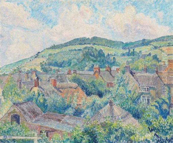 The Village Of Chideock, Dorset Oil Painting by Lucien Pissarro