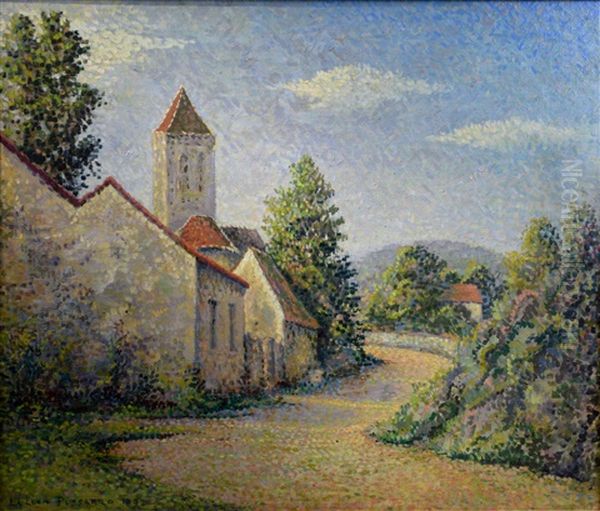 A Country Lane Oil Painting by Lucien Pissarro