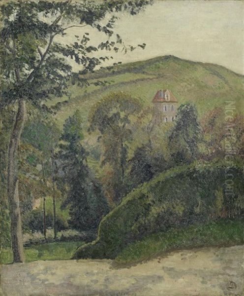 The Hillside Berneval Oil Painting by Lucien Pissarro