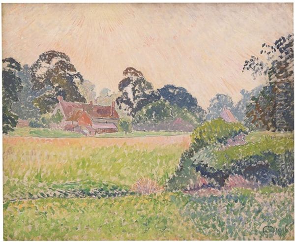 Sunset Sketch, Sedgehill Oil Painting by Lucien Pissarro