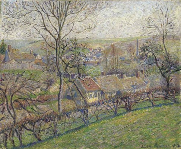 Vue D'eragny Oil Painting by Lucien Pissarro