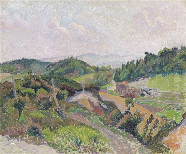 Coldharbour From The Common Oil Painting by Lucien Pissarro