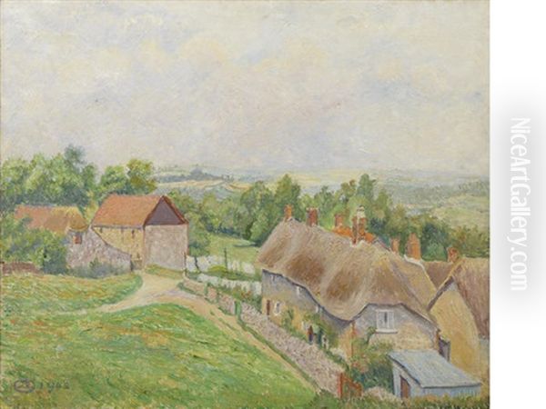 Phippens Cottage, Hewood Green Oil Painting by Lucien Pissarro