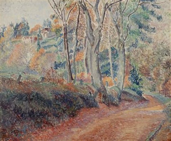 Footpath In November, Greyshott Oil Painting by Lucien Pissarro