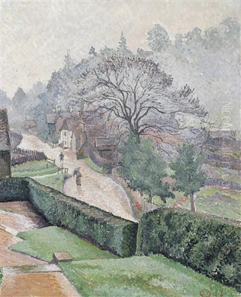 Coldharbour From Roffy's (from Roffy) Oil Painting by Lucien Pissarro