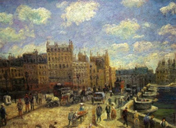 Le Pont Neuf, Paris Oil Painting by Lucien Pissarro