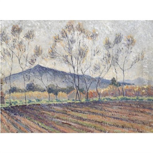 A Stormy Day, Or A Farm, Le Lavandou Oil Painting by Lucien Pissarro