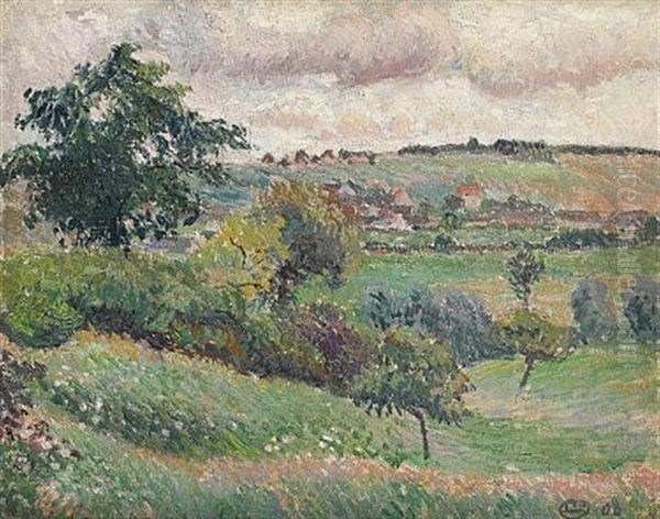 Eragny Oil Painting by Lucien Pissarro