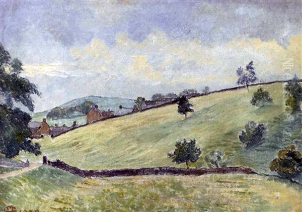 Bradford Dale, Youlgreave, Grey Oil Painting by Lucien Pissarro