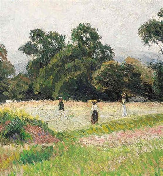 The Golf Links, Acton - A June Morning Oil Painting by Lucien Pissarro