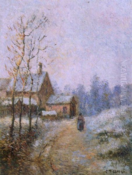 Rue De Village Animee Oil Painting by Lucien Pissarro