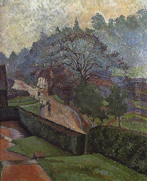 A Wet Day, Coldharbour From Roffy's Oil Painting by Lucien Pissarro