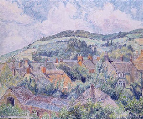 The Village Of Chideock, Dorset Oil Painting by Lucien Pissarro