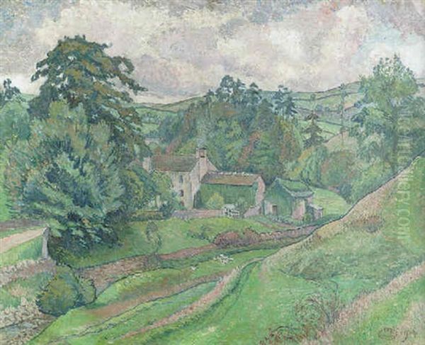 Twindale Grange, Brough Oil Painting by Lucien Pissarro