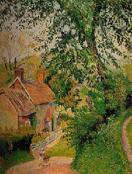 Wise Lane, East Knoyle Oil Painting by Lucien Pissarro