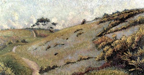 Horseman Hill, Up Lyme Oil Painting by Lucien Pissarro