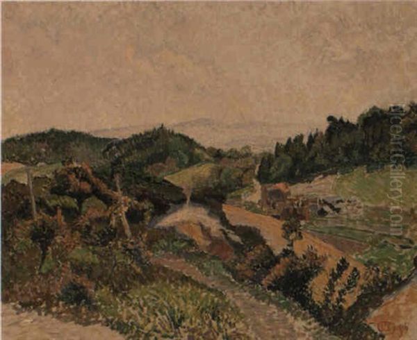 Coldharbour From The Common Oil Painting by Lucien Pissarro