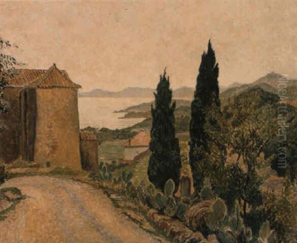 La Chapelle De St. Francois, Bormes Oil Painting by Lucien Pissarro