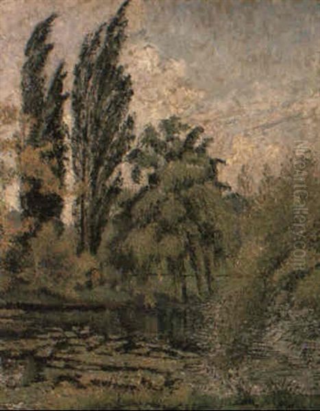 The Poplars, Kew Gardens by Lucien Pissarro