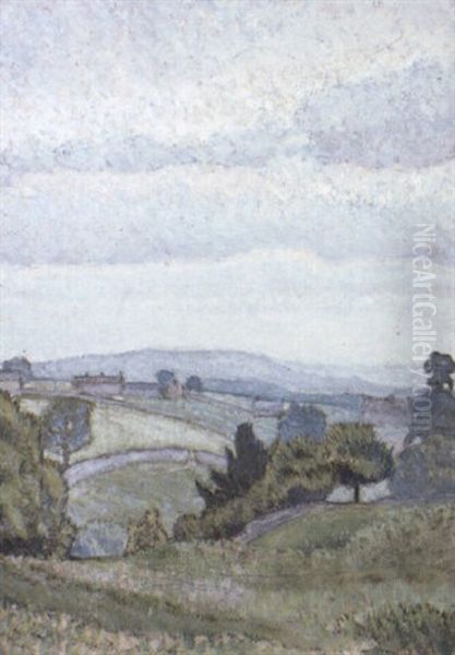 Youlgreve, Derbyshire Oil Painting by Lucien Pissarro