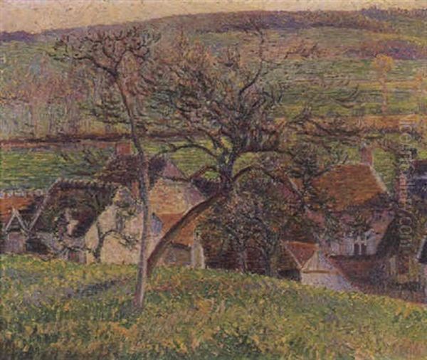 Un Verger A Baizcourt Oil Painting by Lucien Pissarro