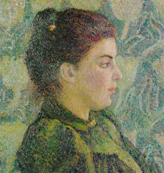 Portrait Of Esther Oil Painting by Lucien Pissarro