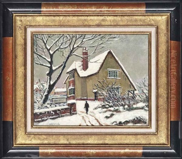 Pavillion Sous La Neige Oil Painting by Ludovic Rodo Pissarro