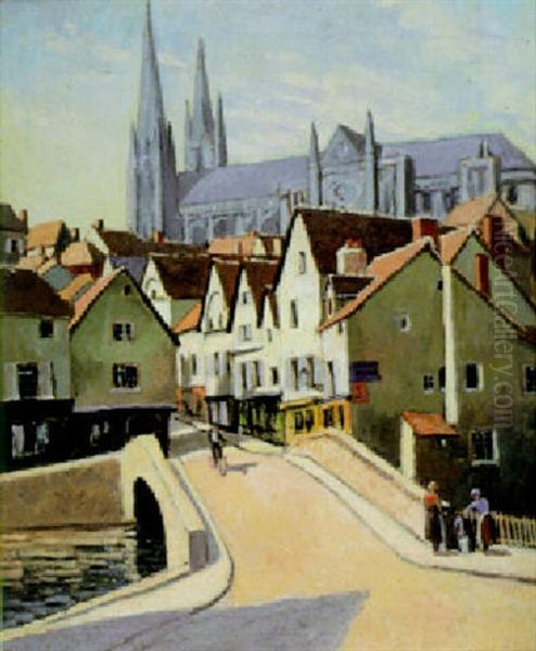 Chartres Oil Painting by Ludovic Rodo Pissarro