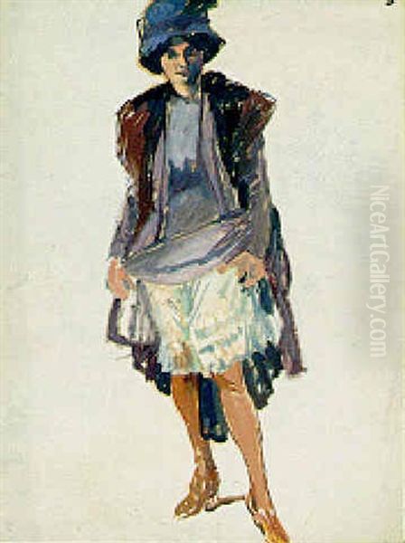 Femme Retroussant Sa Robe Oil Painting by Ludovic Rodo Pissarro