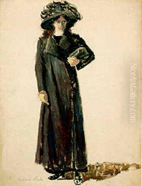 Elegante Au Long Manteau Oil Painting by Ludovic Rodo Pissarro