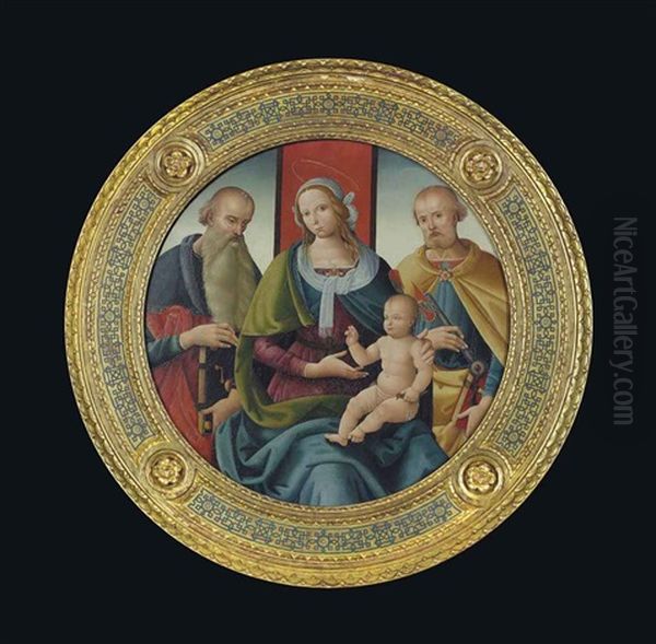 Madonna And Child With Saints Peter And Paul Oil Painting by Gerino da Pistoia