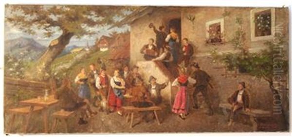 Kirchtag Oil Painting by Oskar Ritter von Pistor