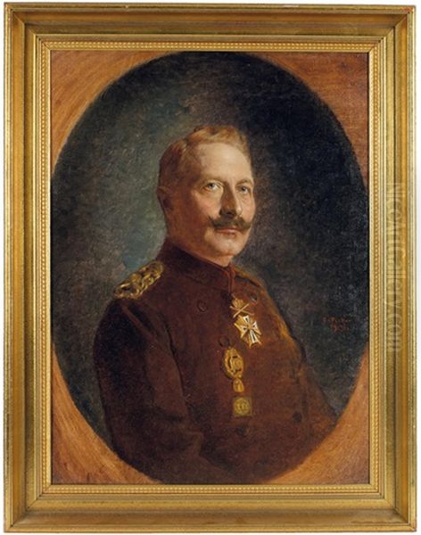 Portrat Wilhelm Ii. Oil Painting by Oskar Ritter von Pistor