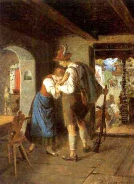 Der Abschied Oil Painting by Oskar Ritter von Pistor