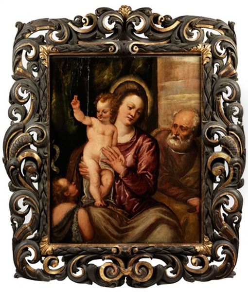 Sacra Famiglia Oil Painting by Bonifazio de Pitati