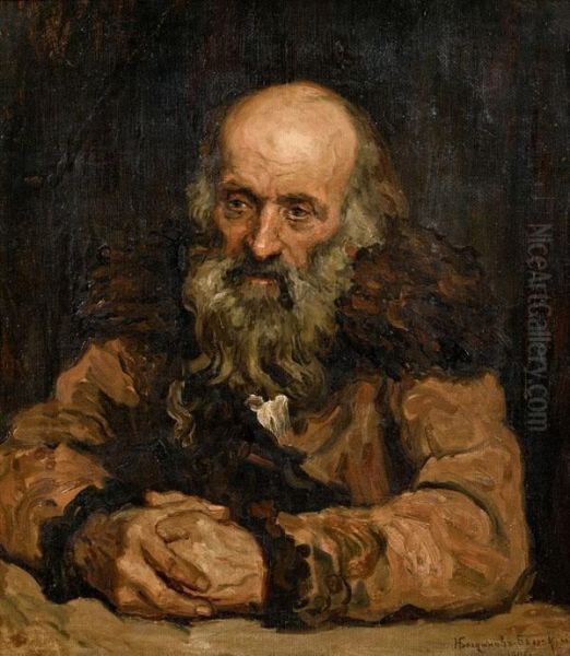 Alter Mann Oil Painting by Nikolai Petrovich Bogdanov-Belsky