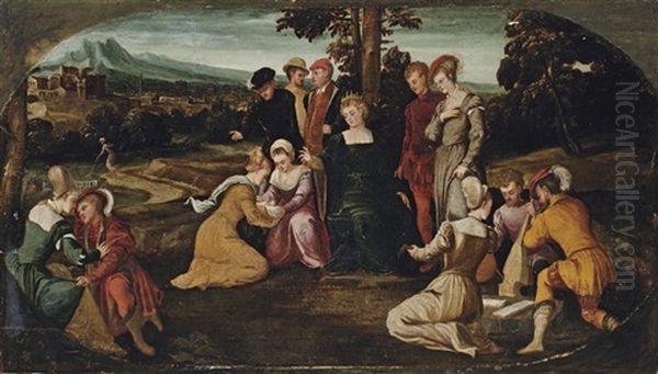 The Finding Of Moses Oil Painting by Bonifazio de Pitati