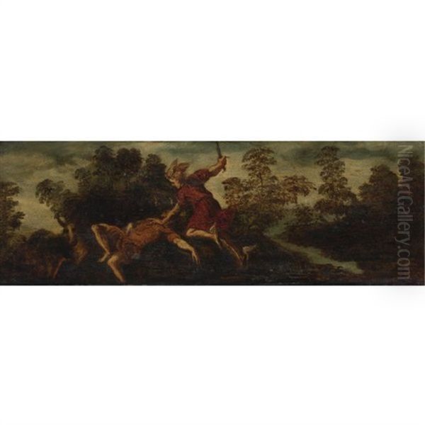 Mercury Slaying Argus Oil Painting by Bonifazio de Pitati